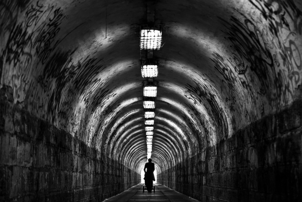 A public service tunnel in Budapest.